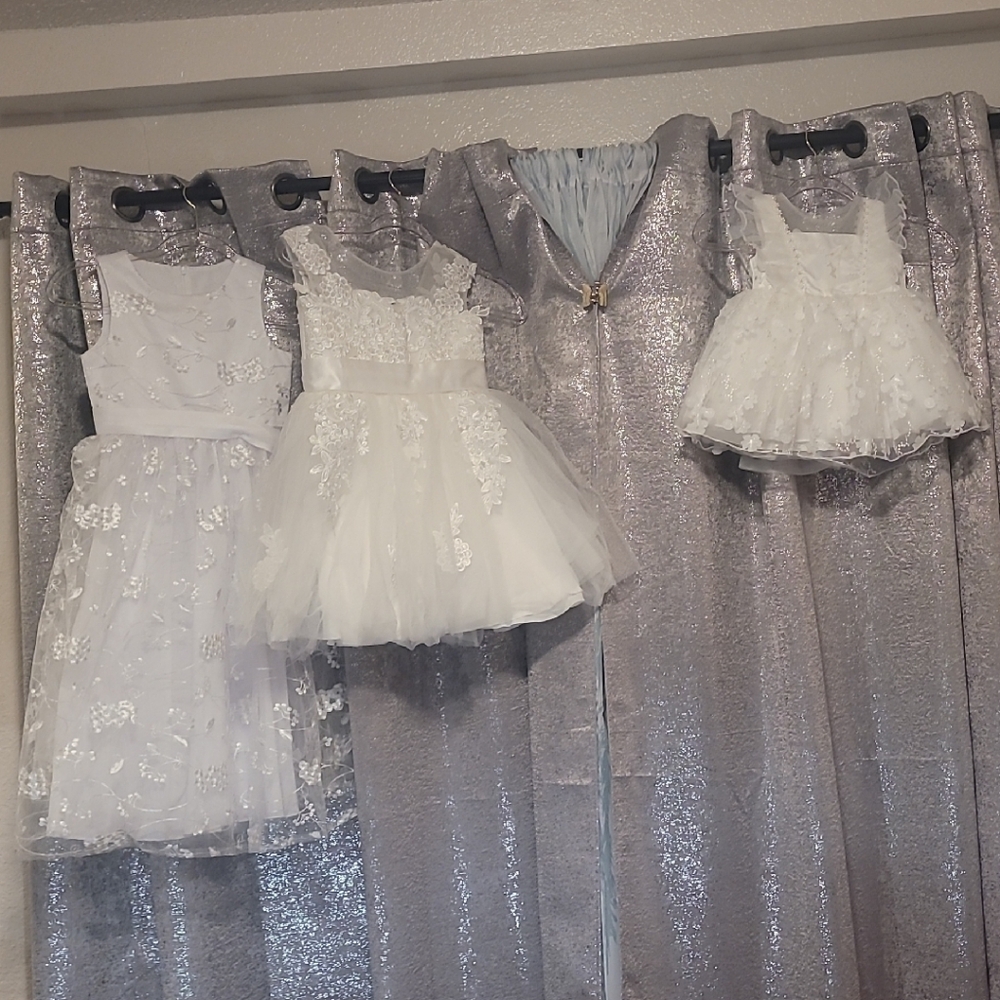Elegant White Lace Kids Dress